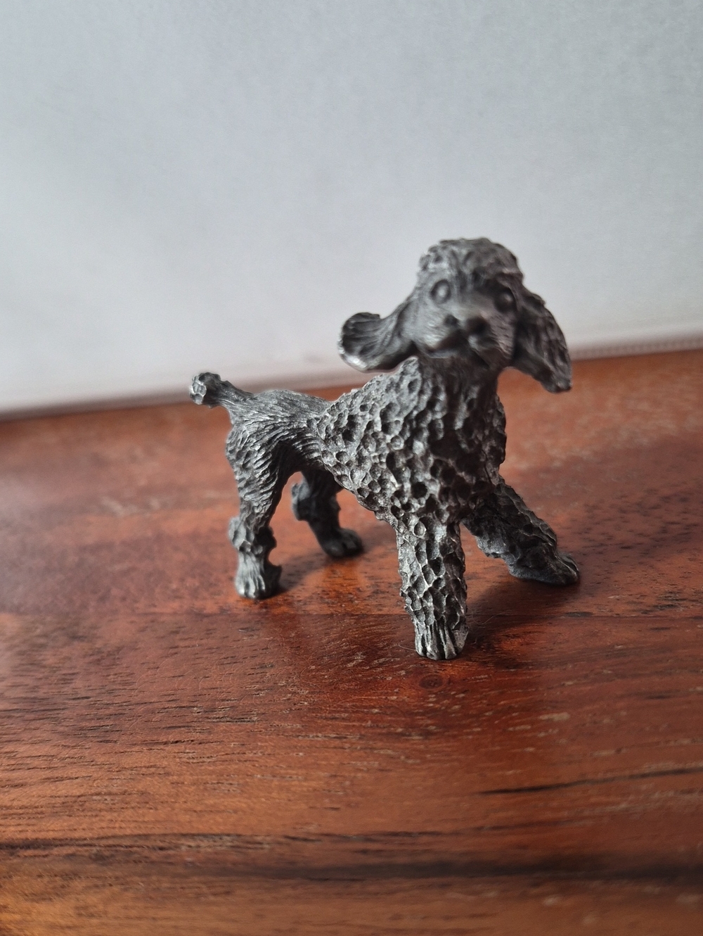 Miniature Pewter Poodle Figurine